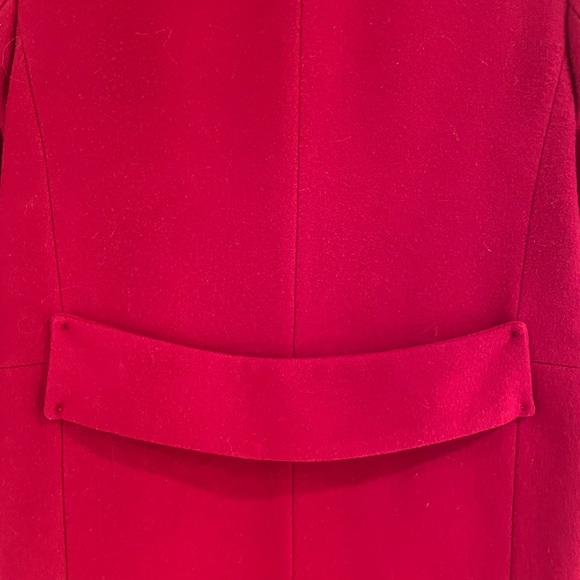 Massimo Dutti red crewneck wool coat in red - Picture 5 of 11